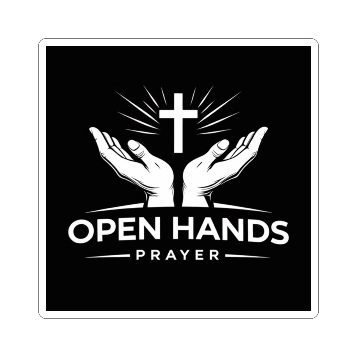 Open Hands Prayer Sticker — Christian Faith Sticker