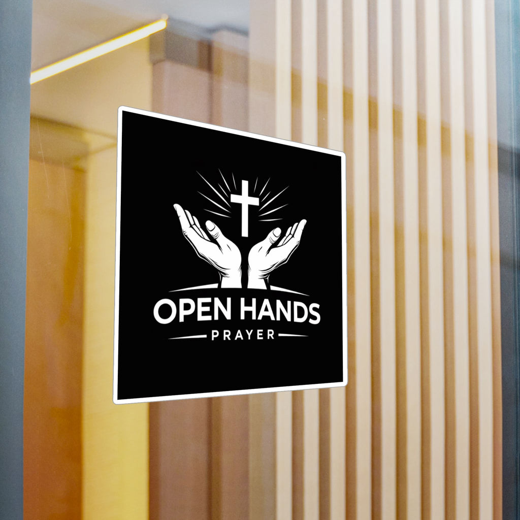 Open Hands Prayer Vinyl Sticker — Christian Faith Decal