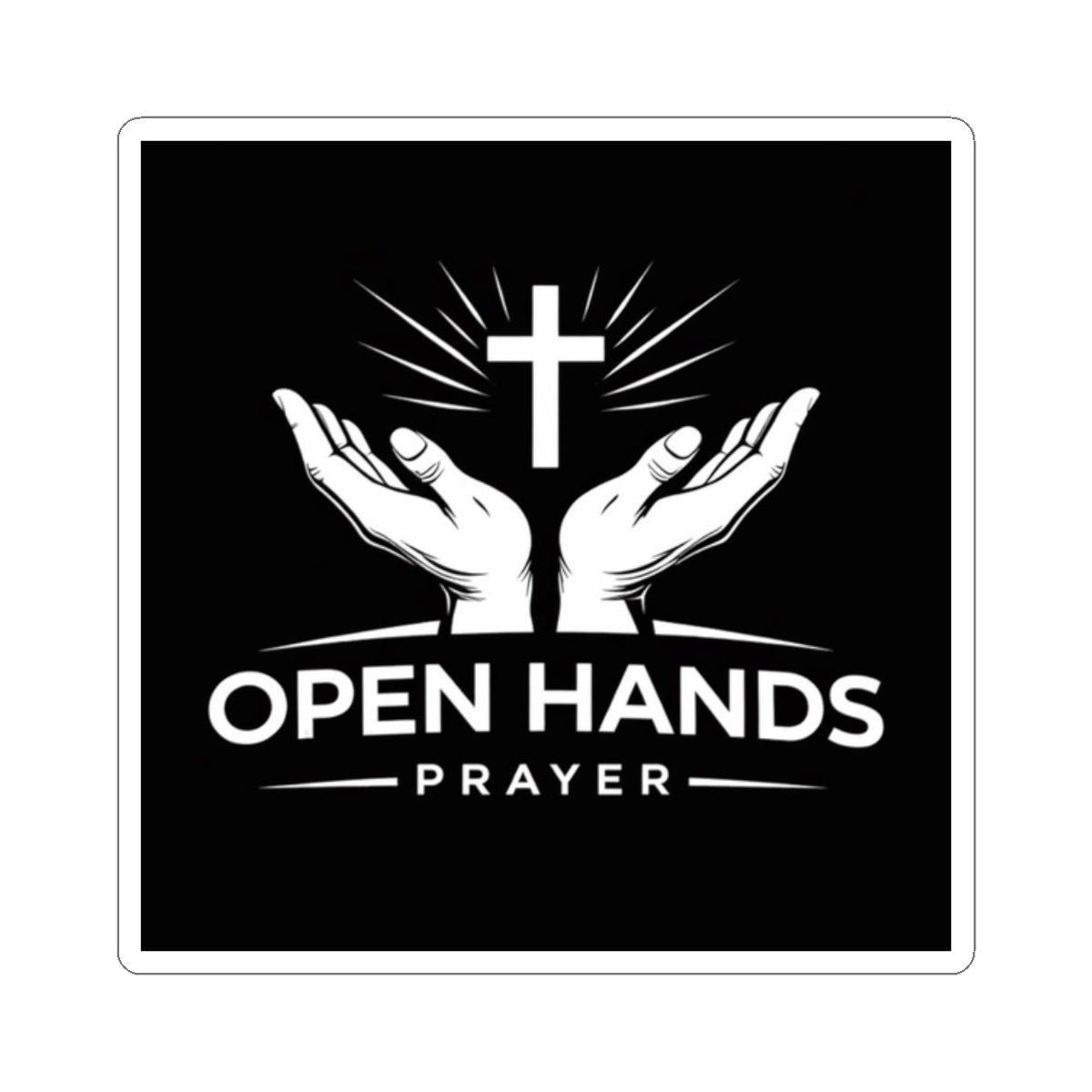 Open Hands Prayer Sticker — Christian Faith Sticker