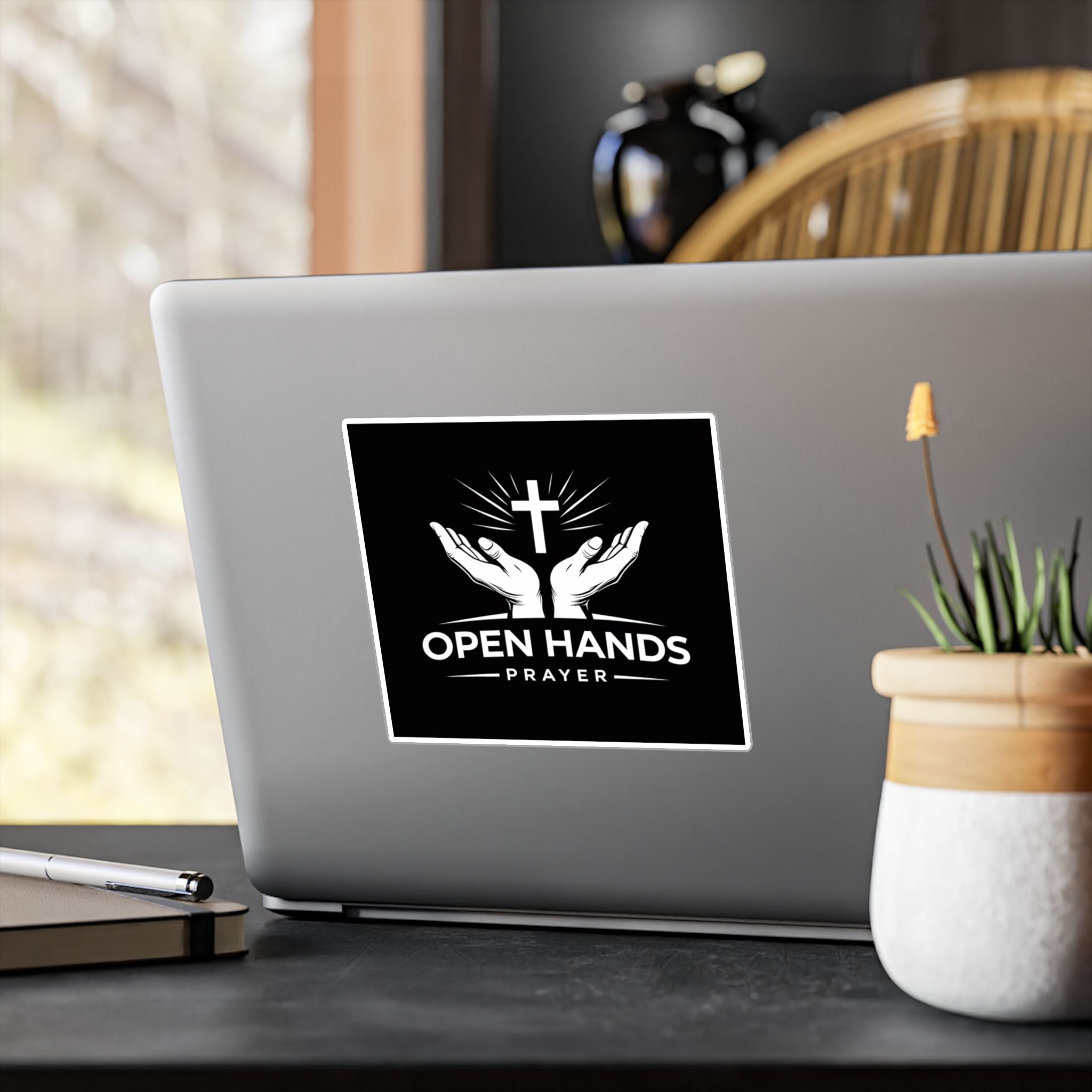 Open Hands Prayer Vinyl Sticker — Christian Faith Decal