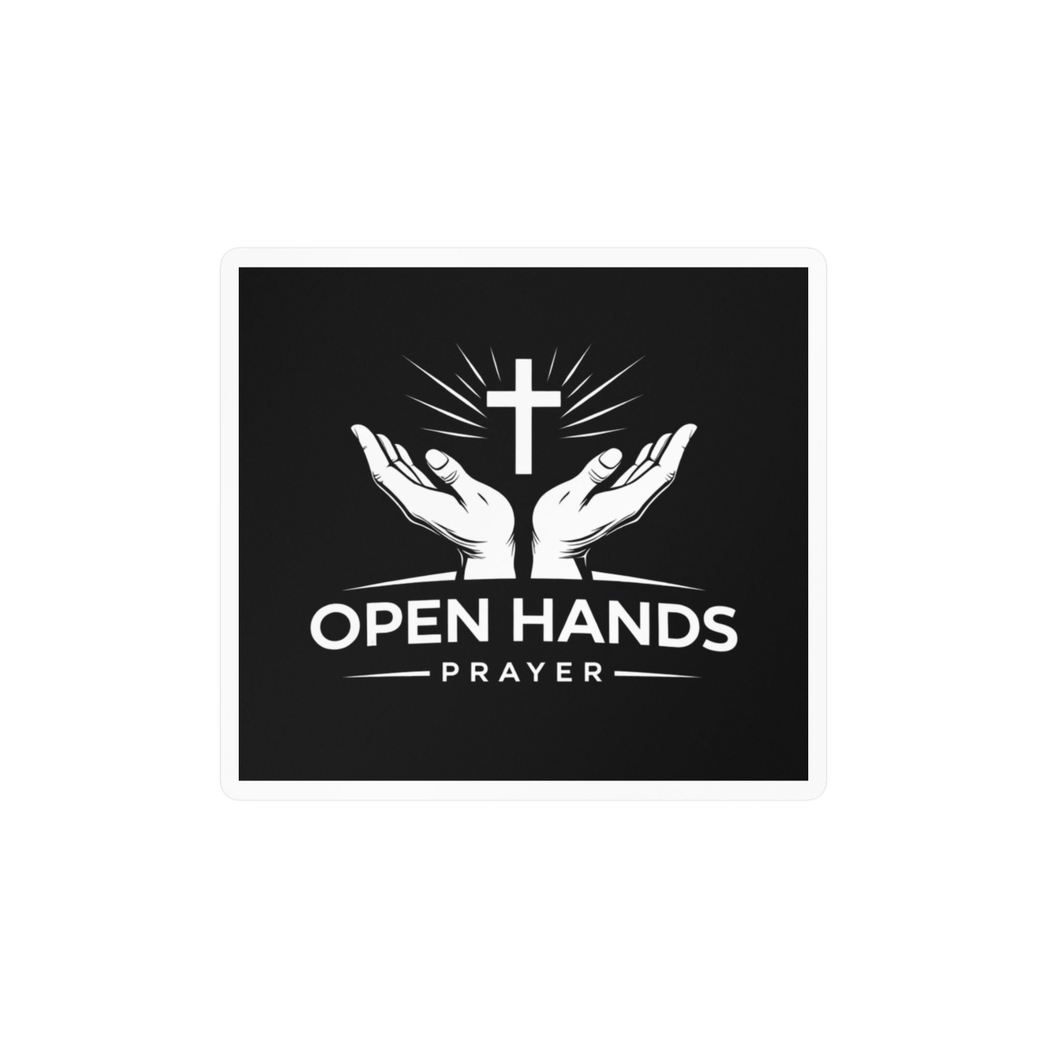 Open Hands Prayer Vinyl Sticker — Christian Faith Decal
