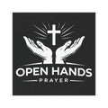 Open Hands Prayer Car Magnet — Christian Faith Cross Religious Vehicle Decal