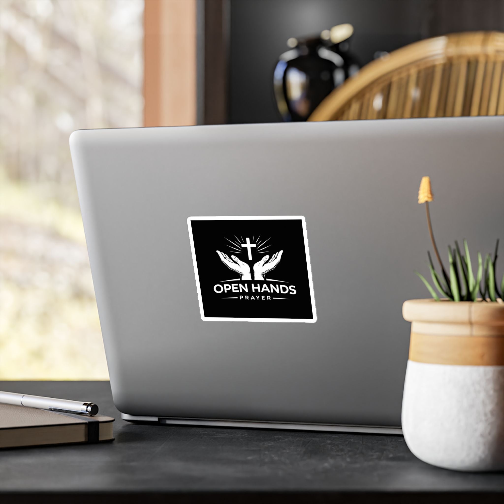 Open Hands Prayer Vinyl Sticker — Christian Faith Decal