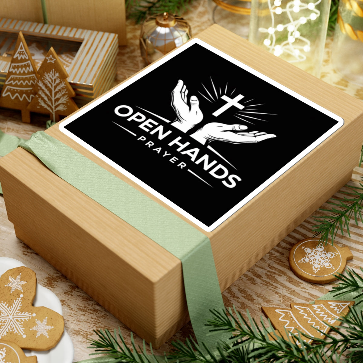 Open Hands Prayer Sticker — Christian Faith Sticker