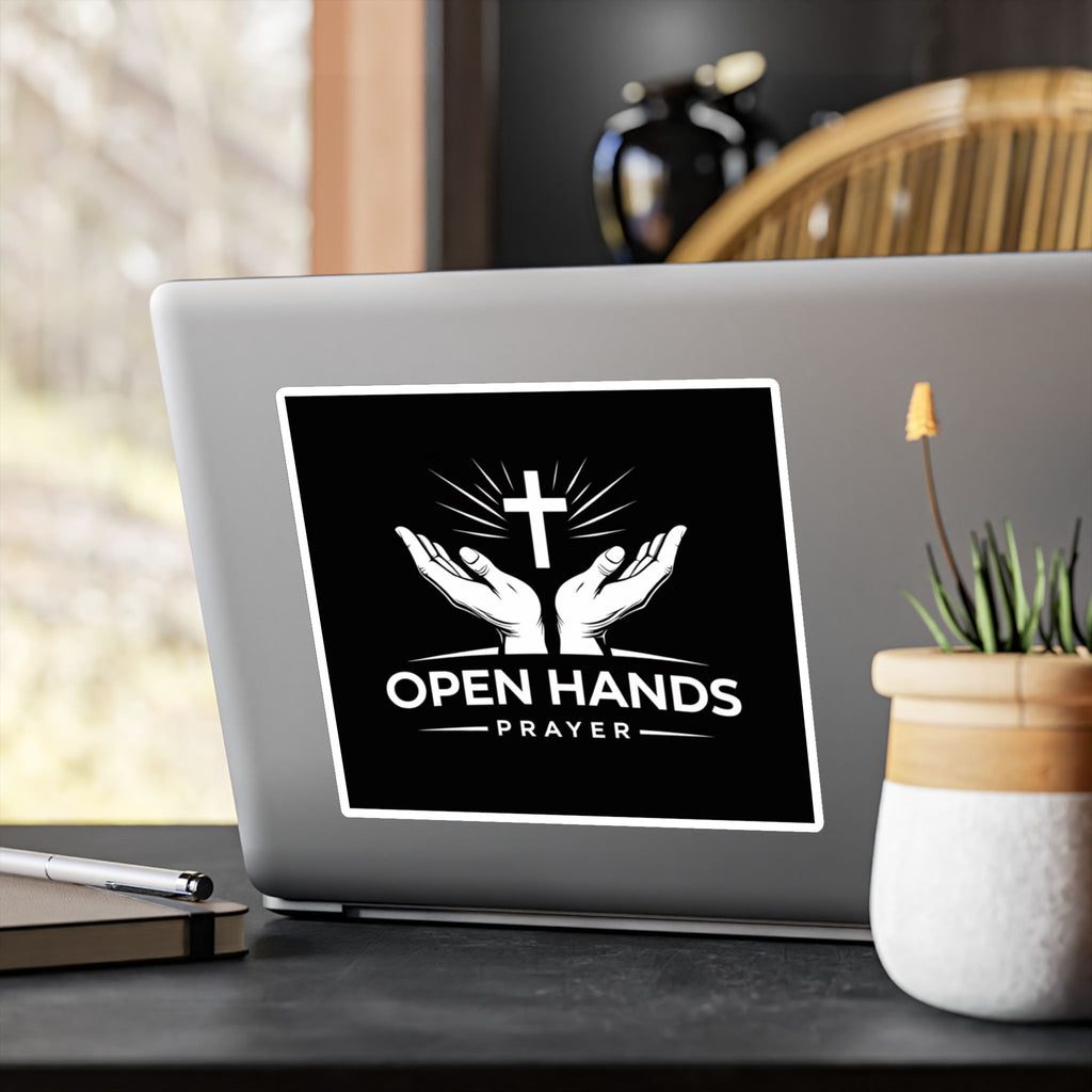 Open Hands Prayer Vinyl Sticker — Christian Faith Decal