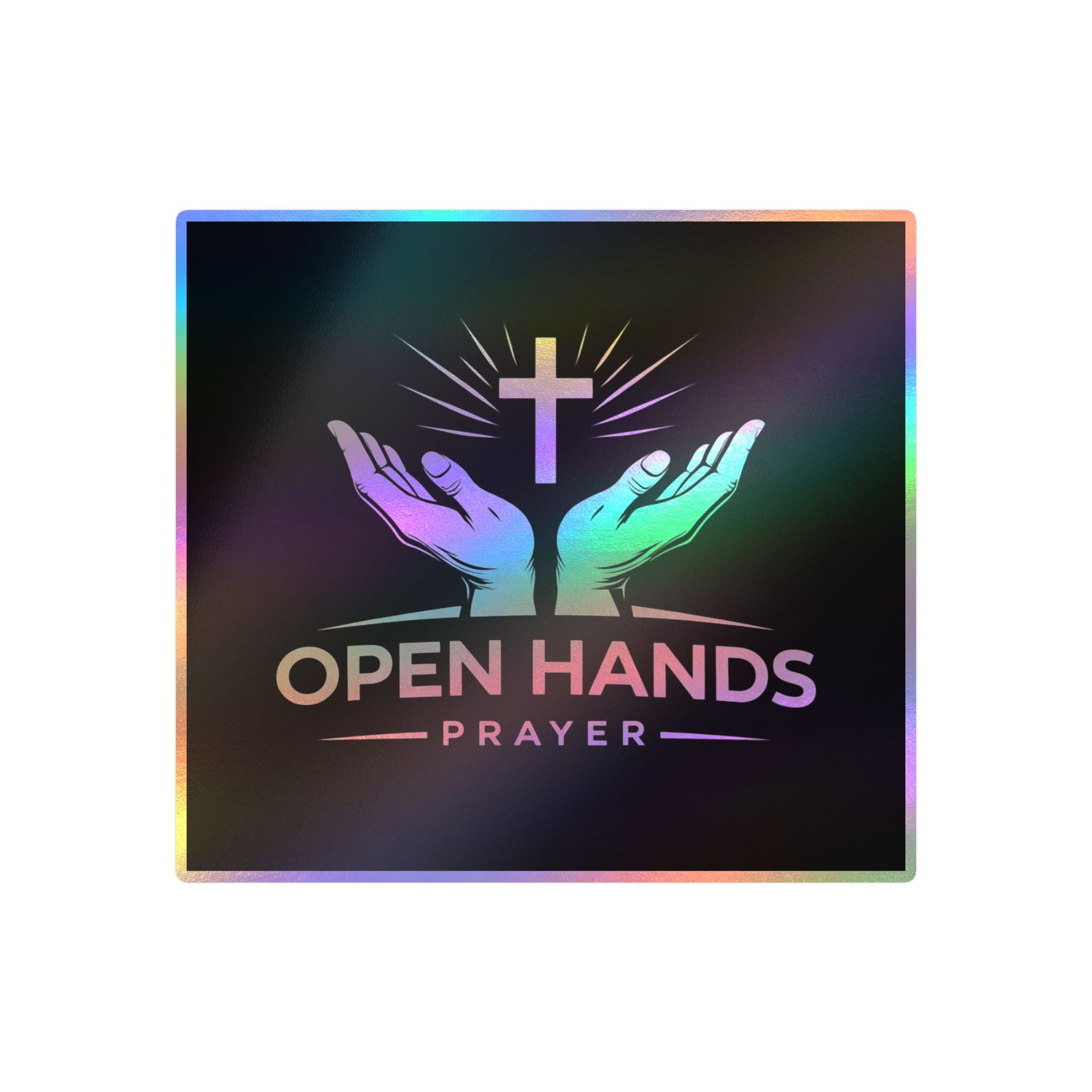 Open Hands Prayer Vinyl Sticker — Christian Faith Decal