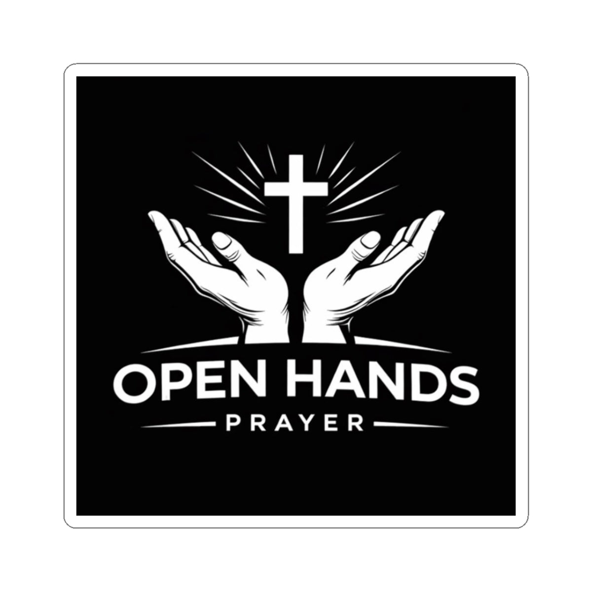 Open Hands Prayer Sticker — Christian Faith Sticker