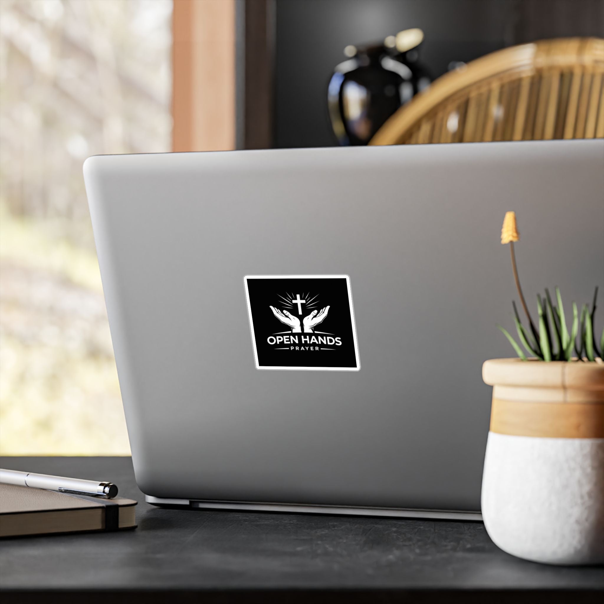 Open Hands Prayer Vinyl Sticker — Christian Faith Decal