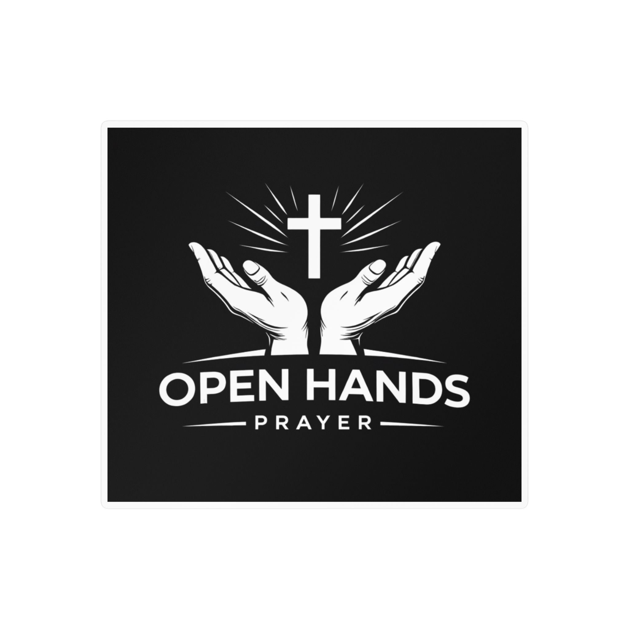 Open Hands Prayer Vinyl Sticker — Christian Faith Decal
