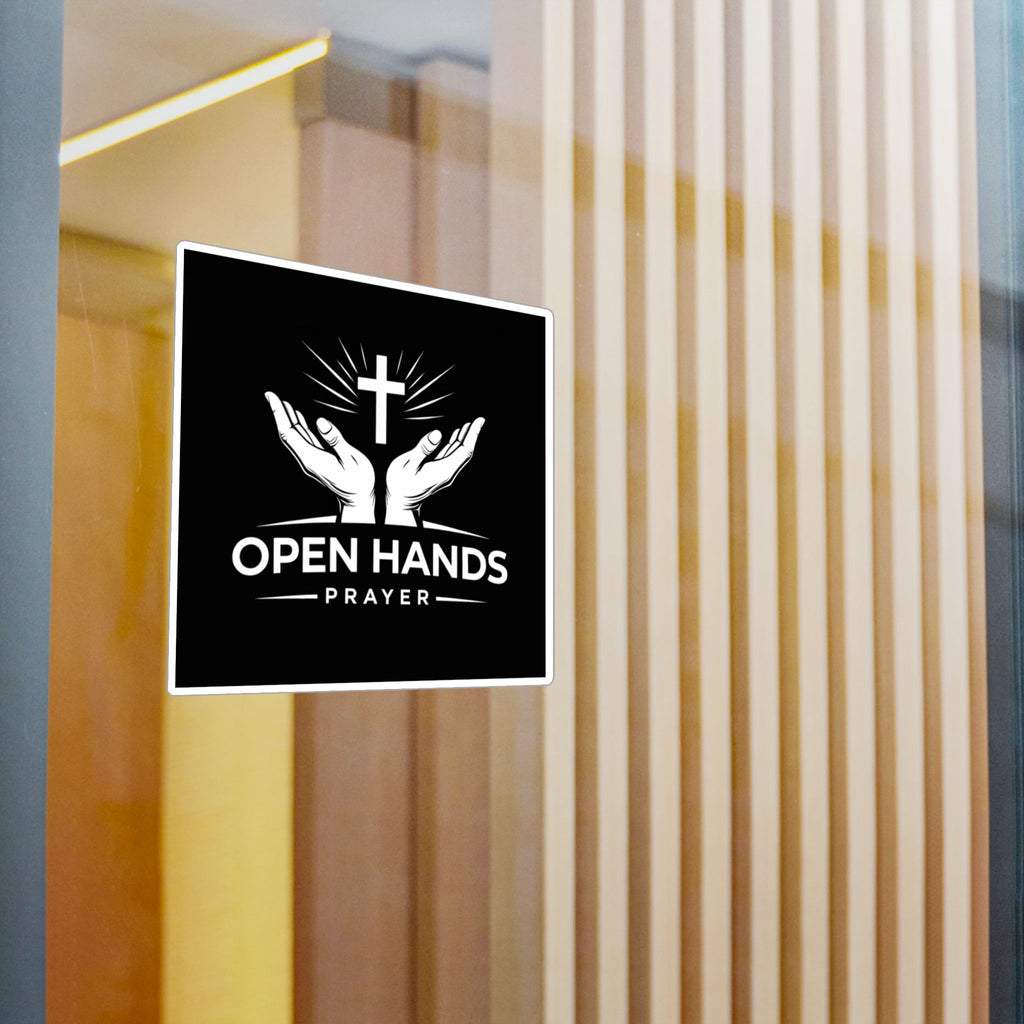Open Hands Prayer Vinyl Sticker — Christian Faith Decal