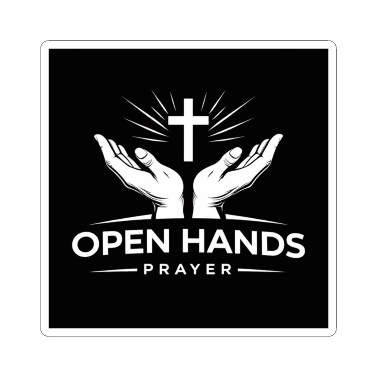 Open Hands Prayer Sticker — Christian Faith Sticker